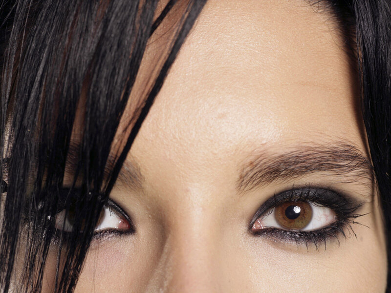 close-up of brown eyes
