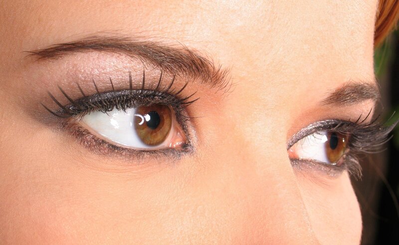 close-up of brown eyes