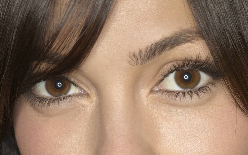 close-up of brown eyes