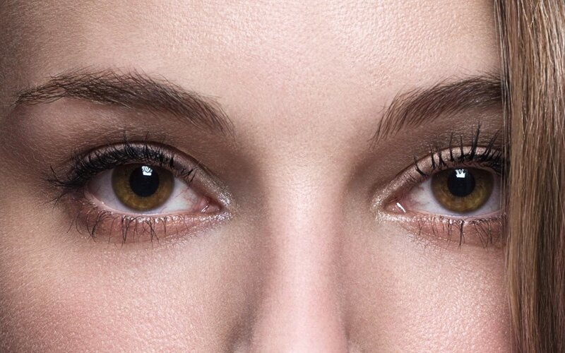 close-up of brown eyes