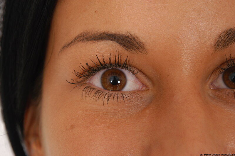 close-up of brown eyes