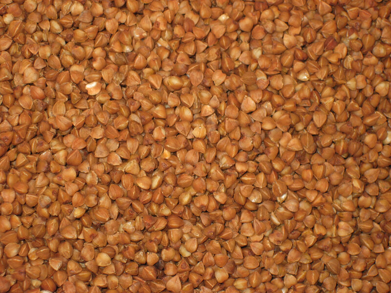 Close-up of buckwheat grains