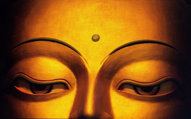 Close-up of Buddha's face