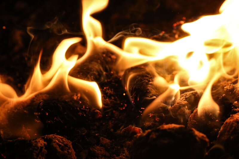 Close-up of burning flames