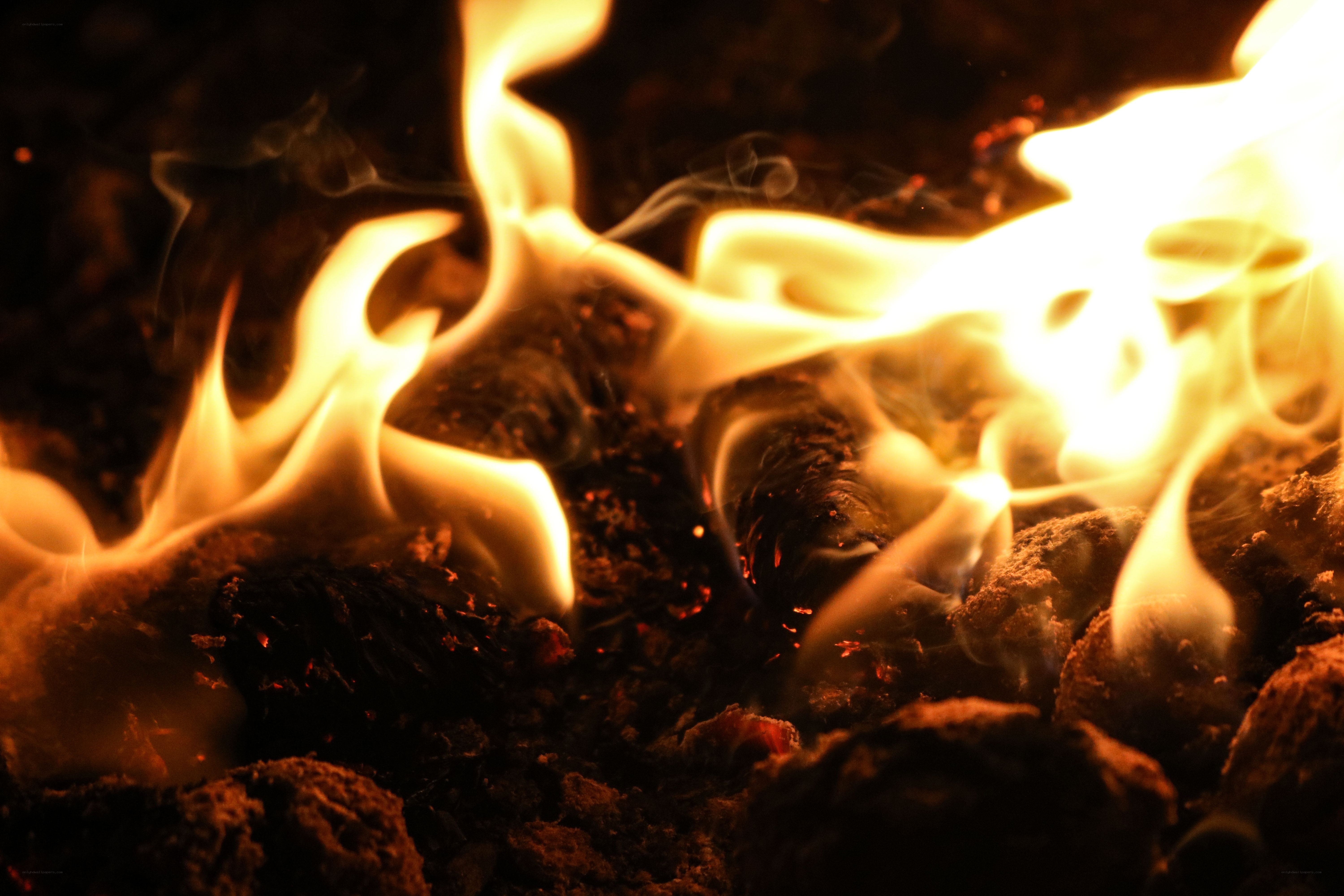 Close-up of burning flames