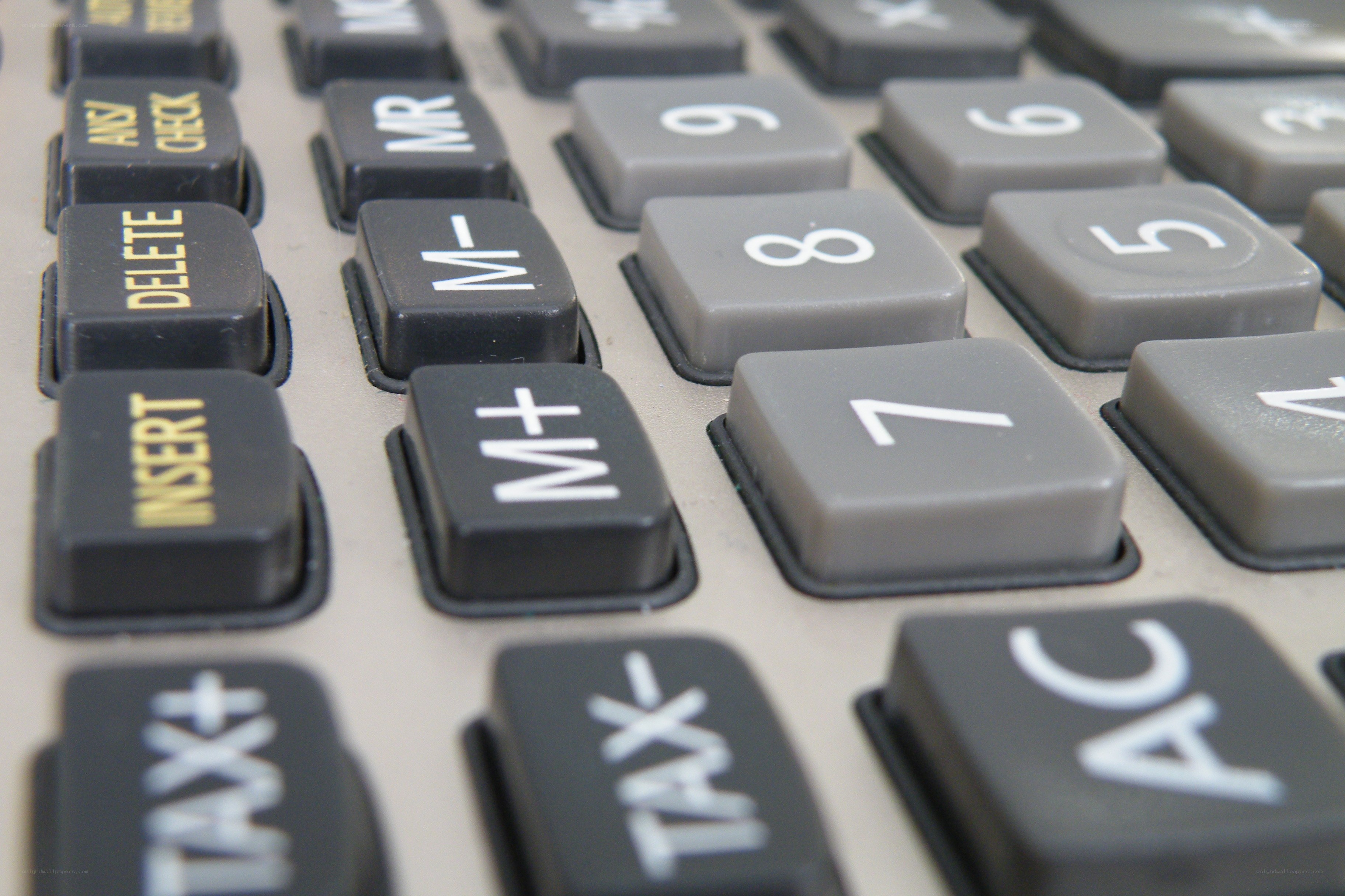 close-up of calculator keypad