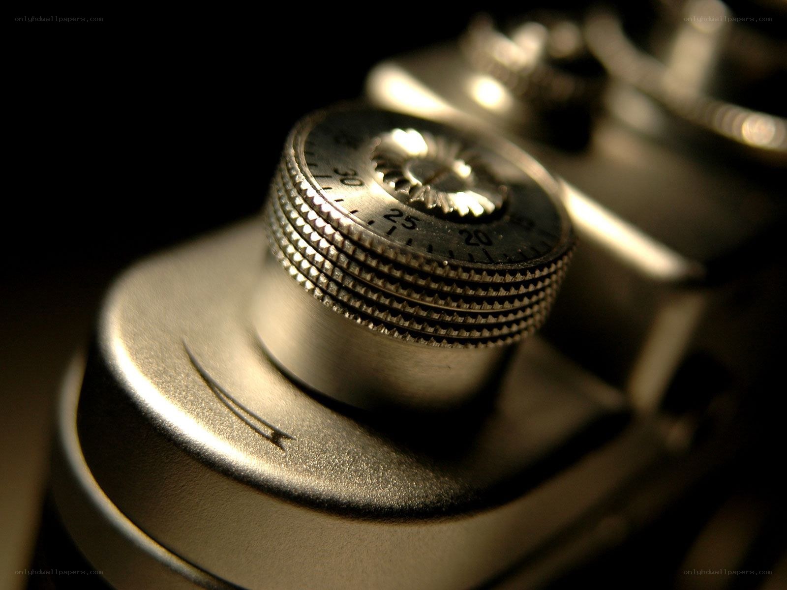 close-up of camera dial