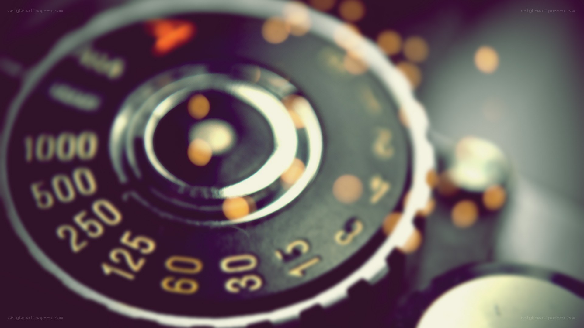 close-up of camera dial