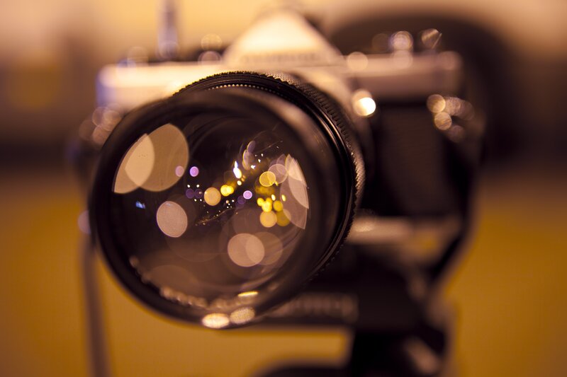 close-up of camera lens