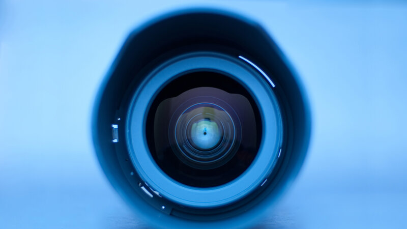 close-up of camera lens