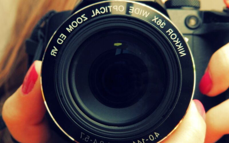close-up of camera lens