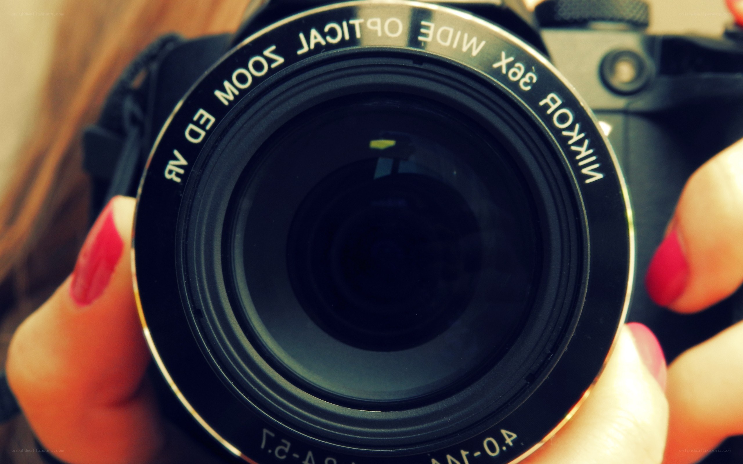 close-up of camera lens
