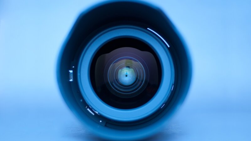 close-up of camera lens