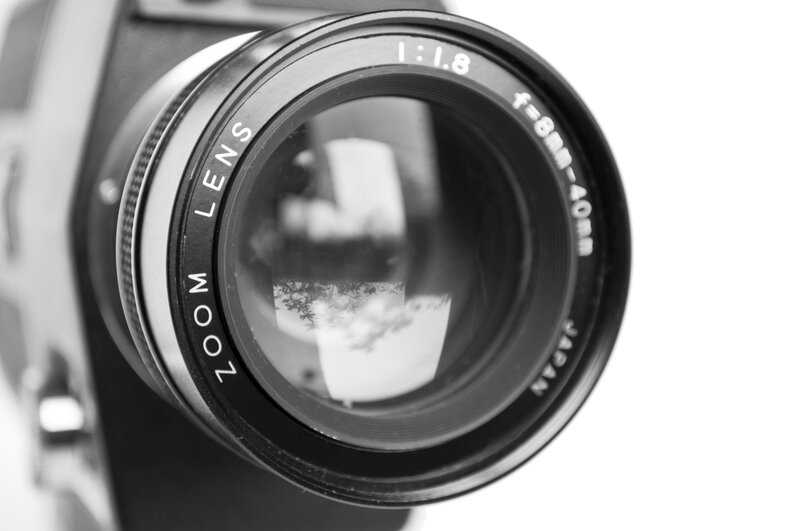 Close-up of Camera Lens — Black, Neutral, Photograph, Reflection