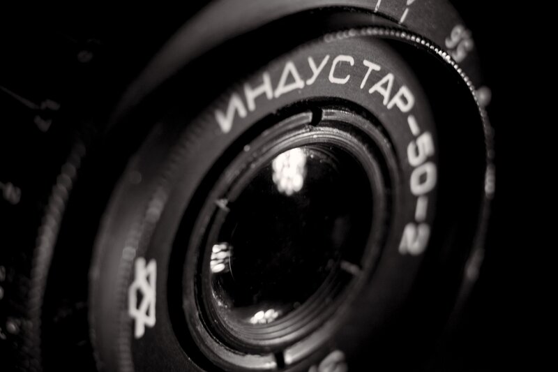 Close-up of Camera Lens — Black