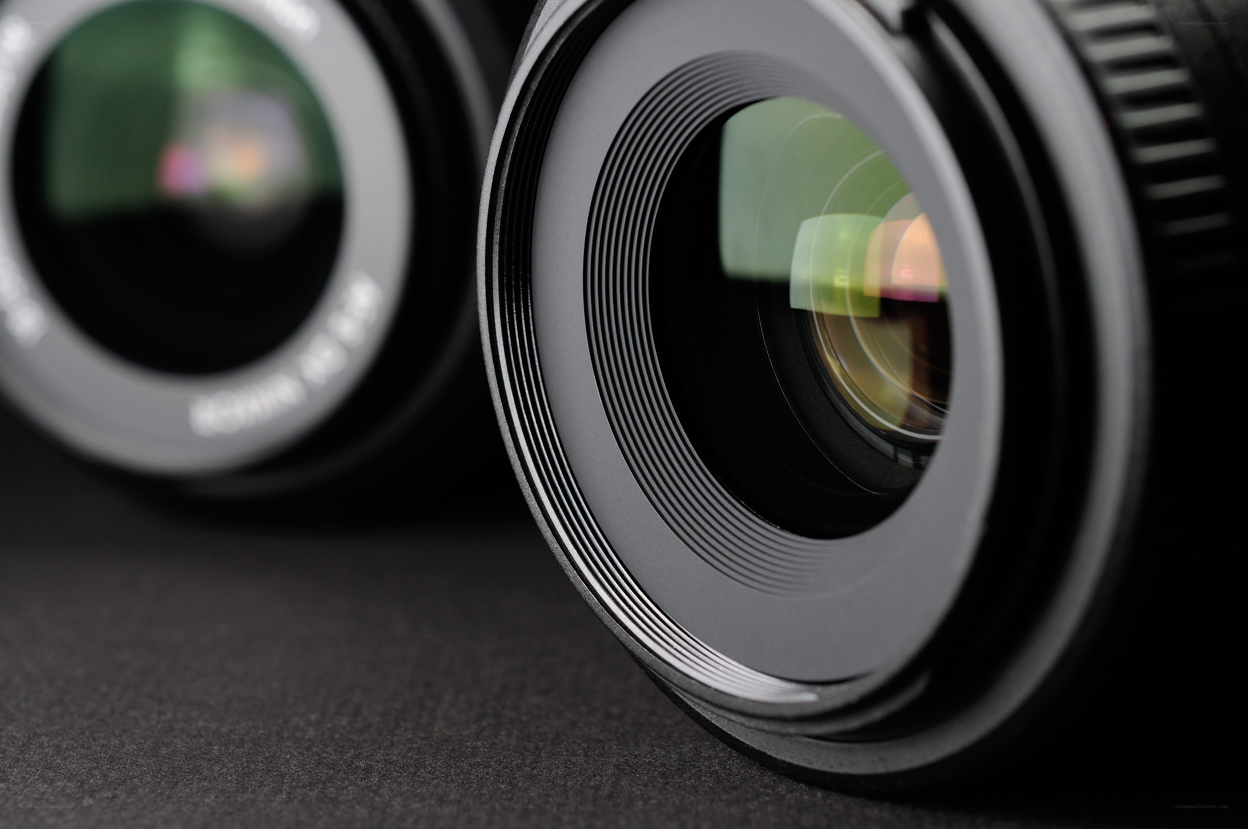 Close-up of camera lenses