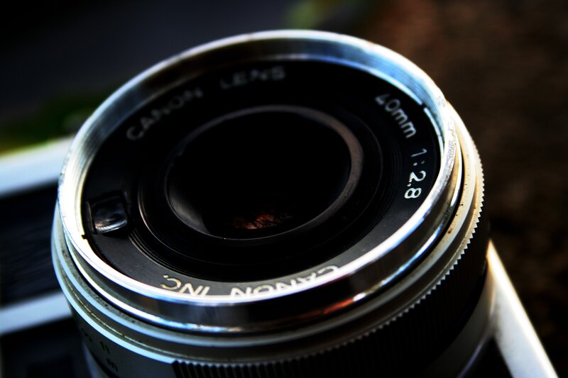 close-up of canon lens