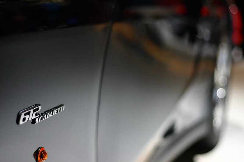 Close-up of car badge