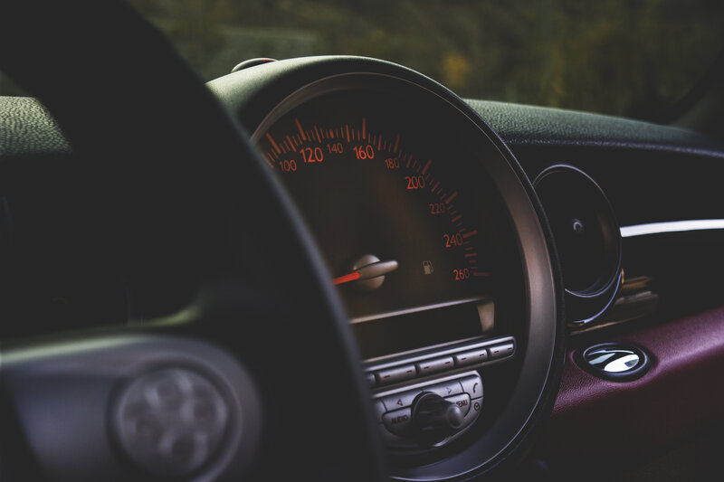 close-up of car dashboard