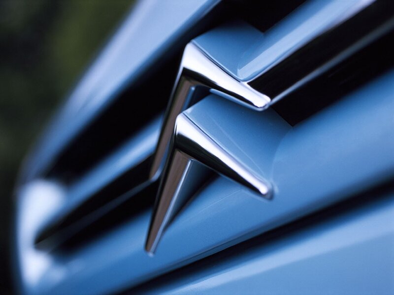 close-up of car emblem