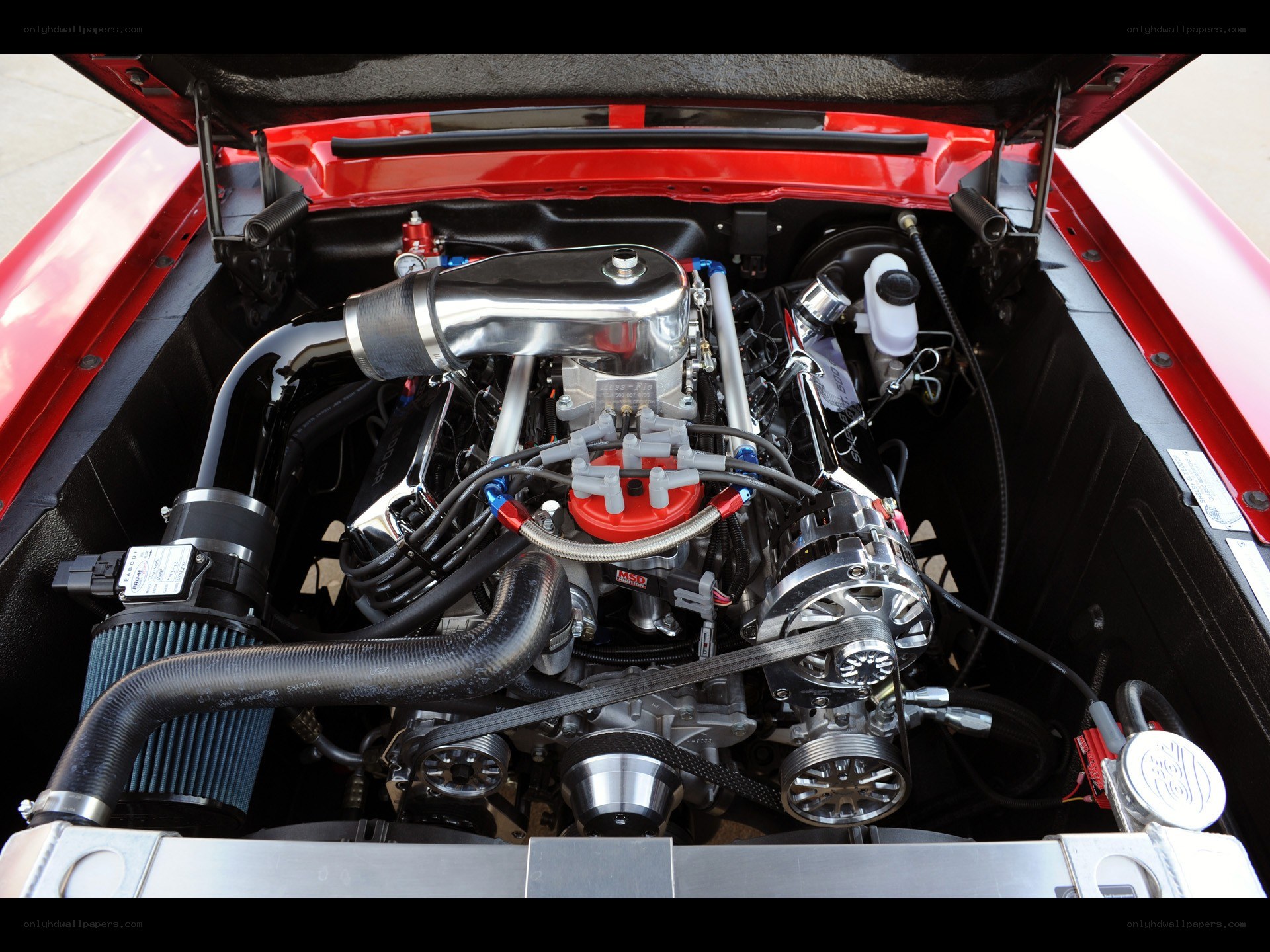 close-up of car engine