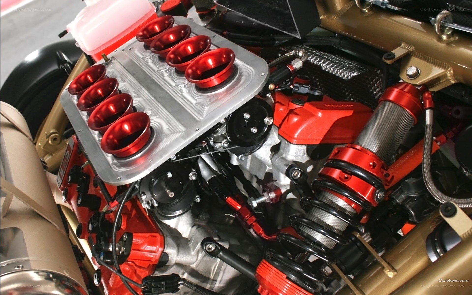 close-up of car engine