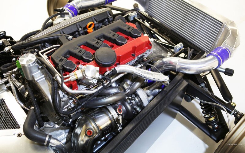 close-up of car engine