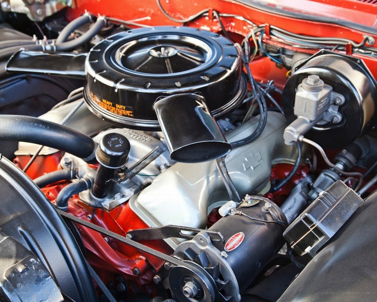close-up of car engine