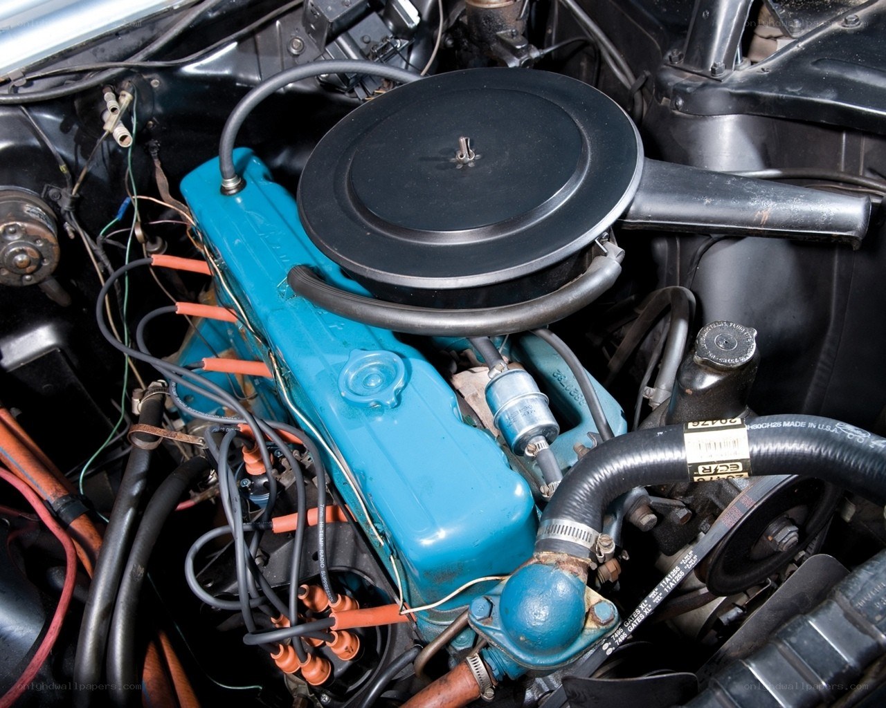 close-up of car engine