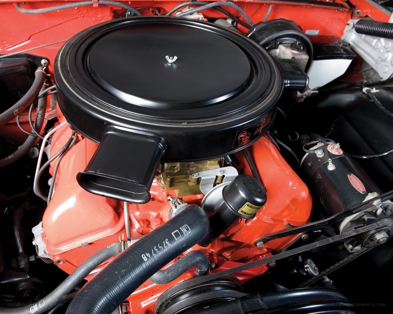 close-up of car engine