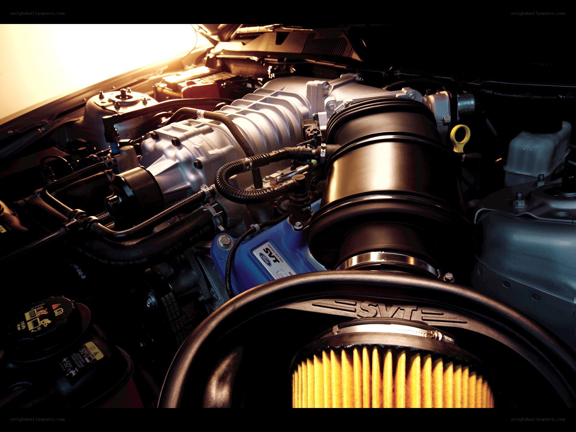 close-up of car engine