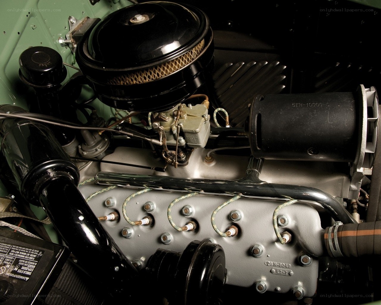 close-up of car engine