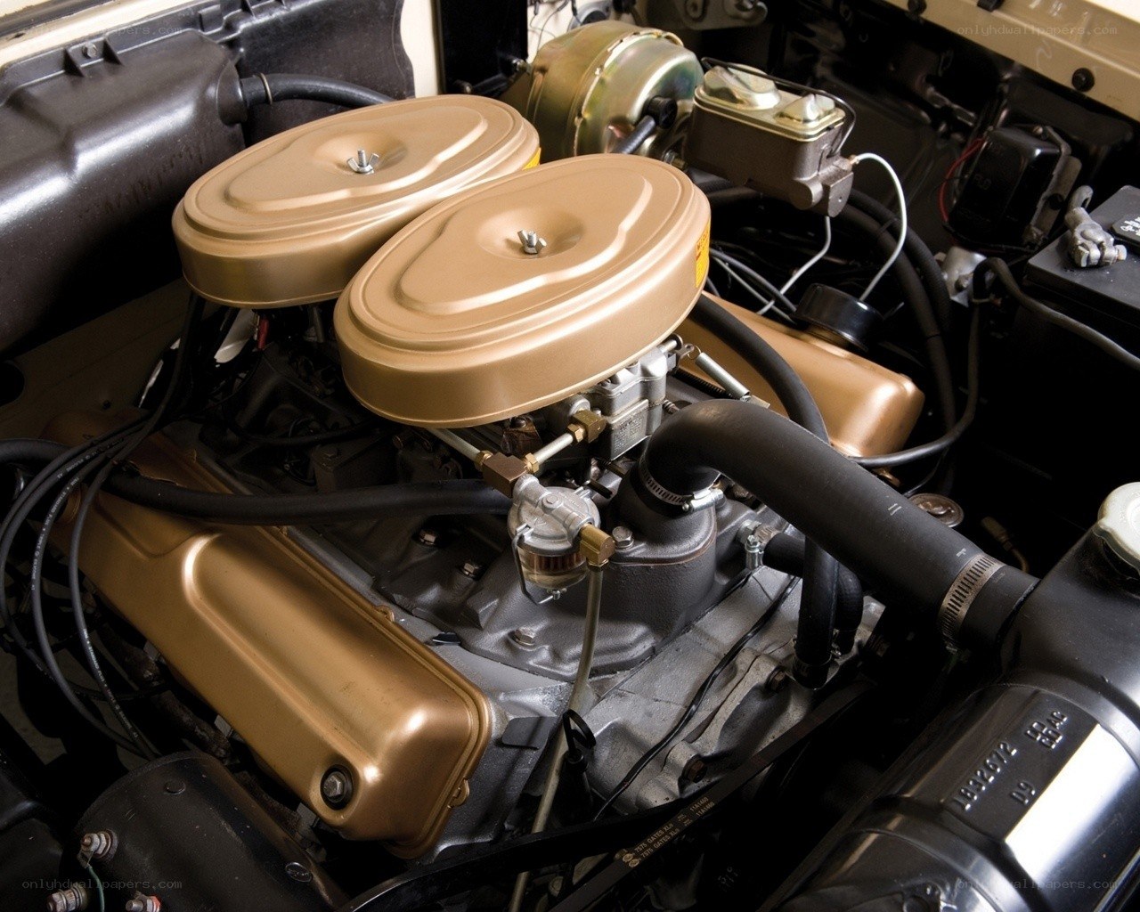 close-up of car engine