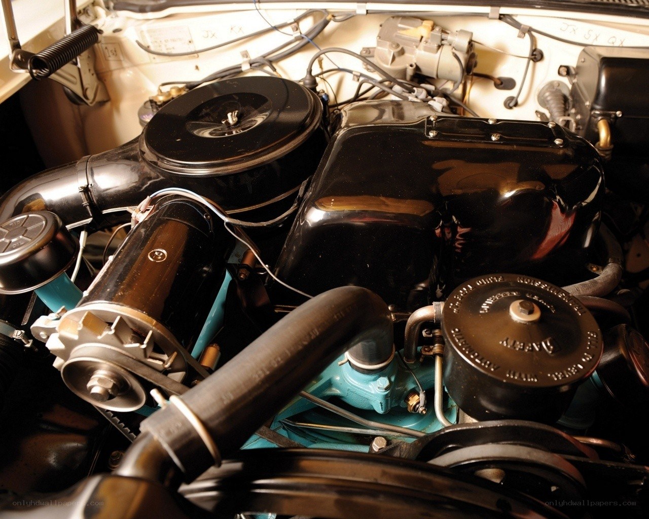 close-up of car engine