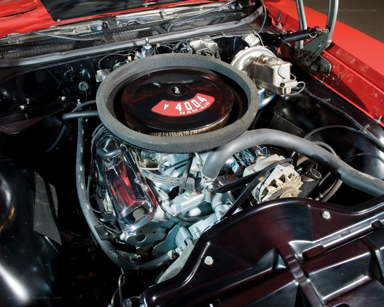 close-up of car engine
