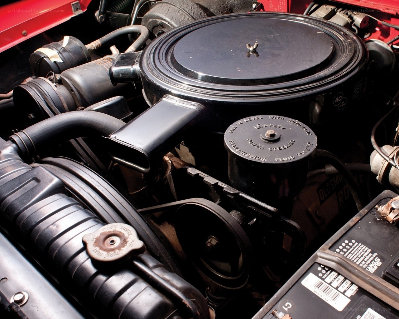 close-up of car engine