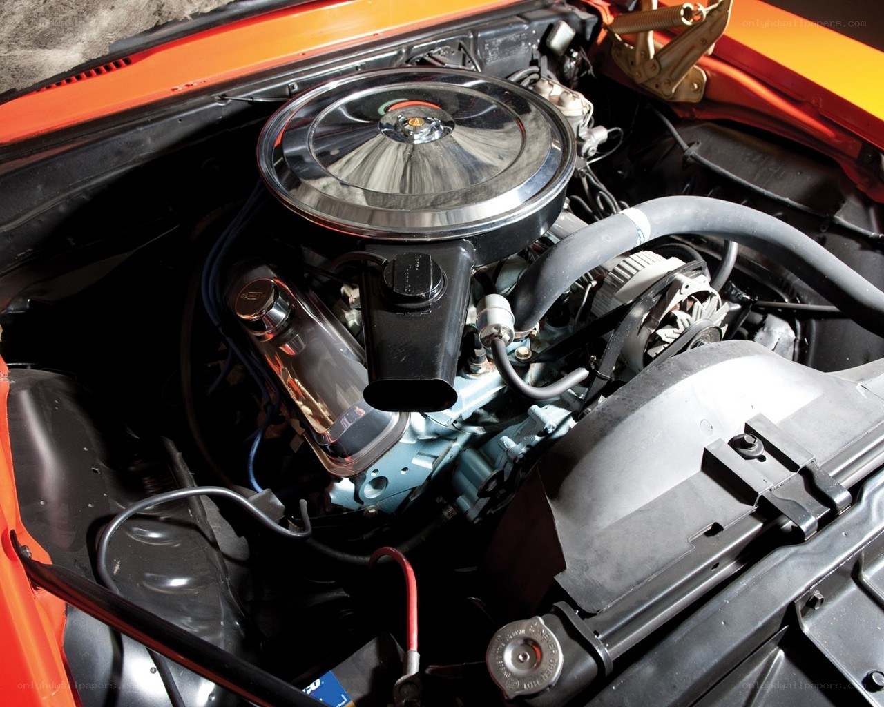 close-up of car engine