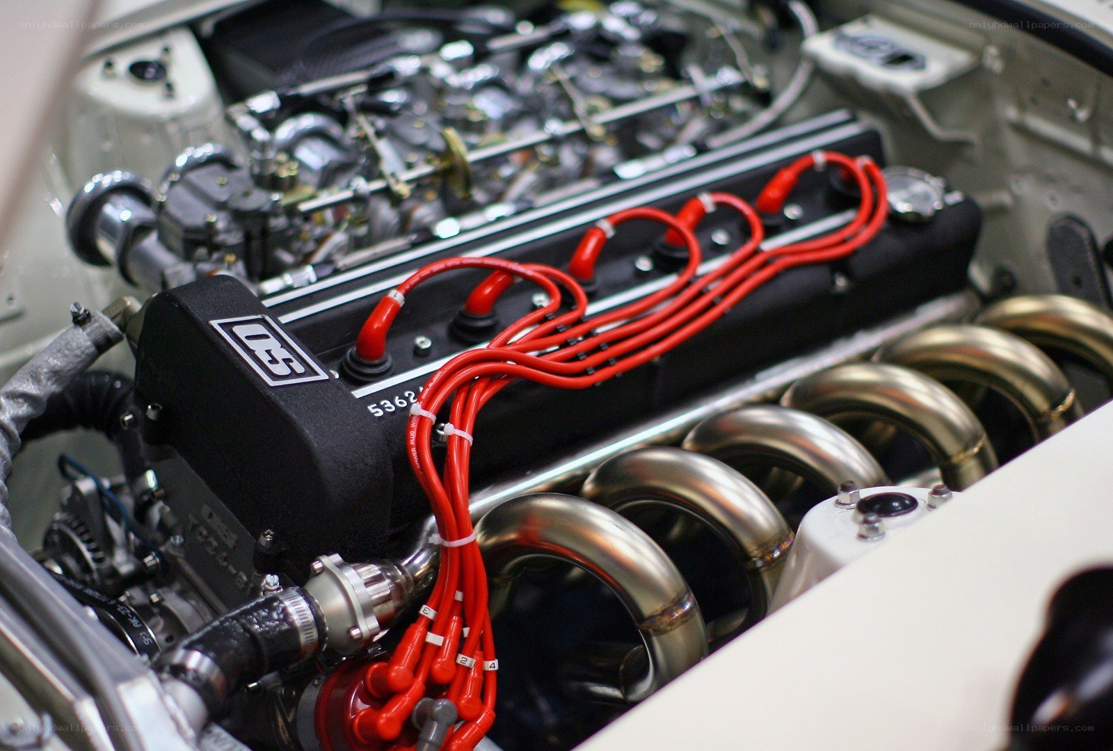 close-up of car engine