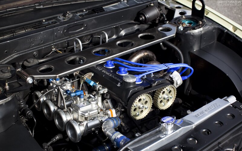 close-up of car engine