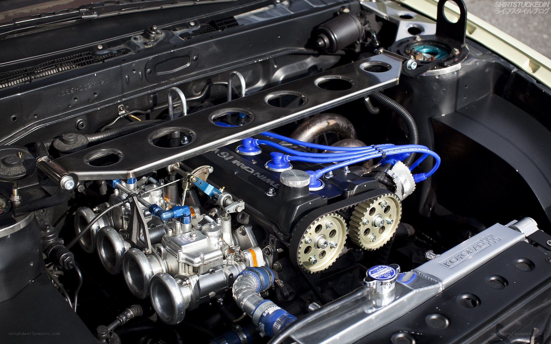 close-up of car engine