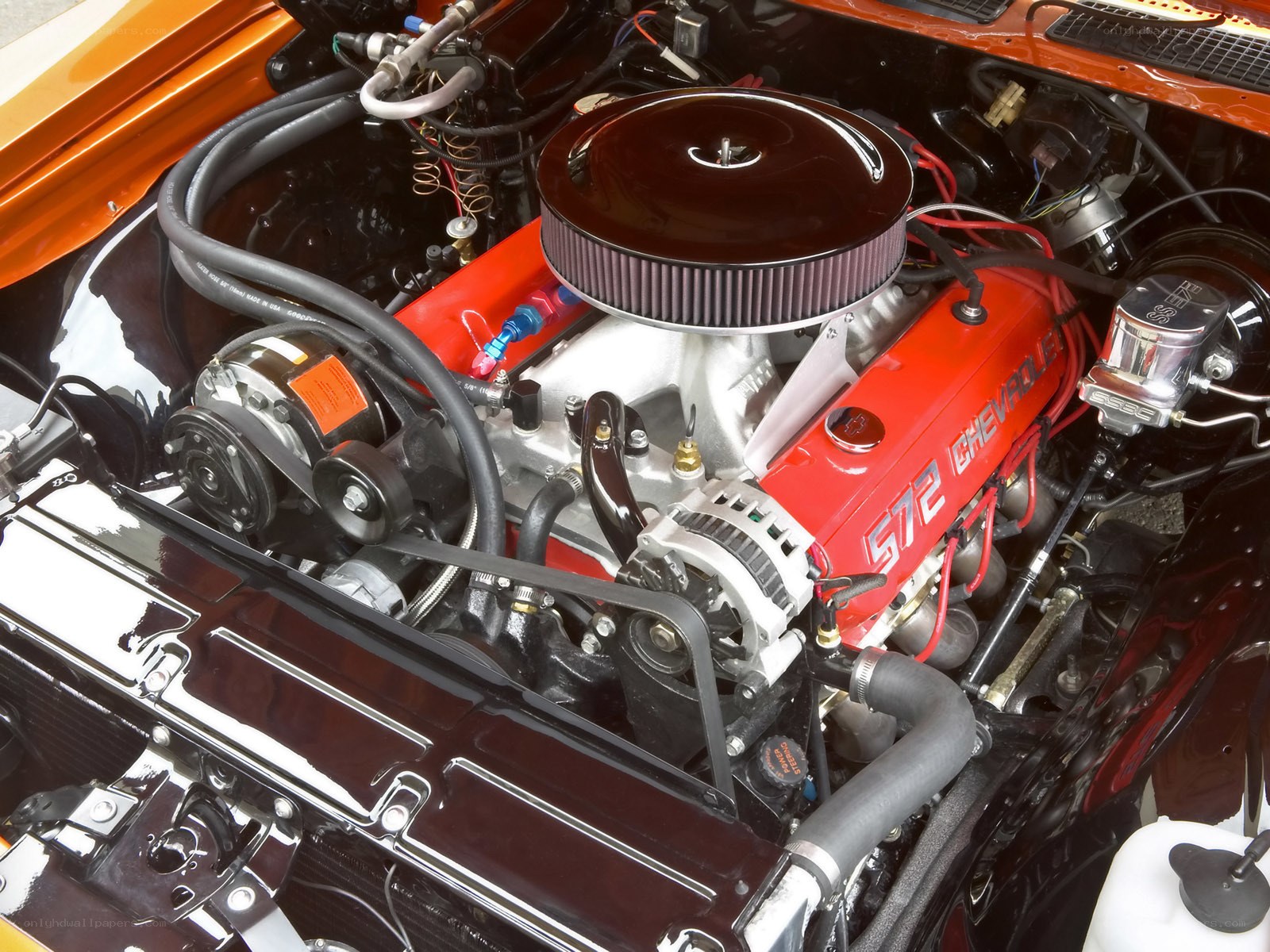 close-up of car engine