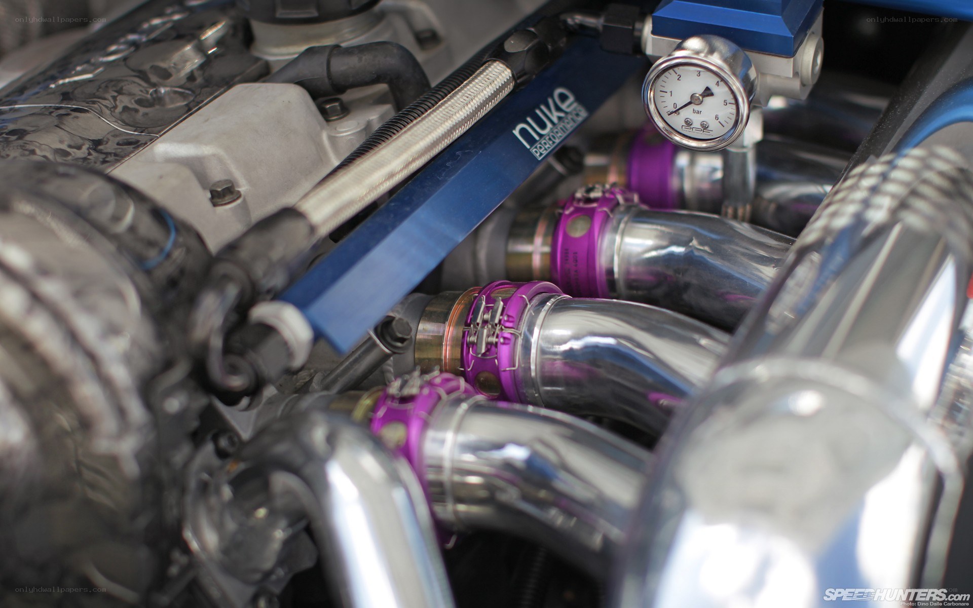close-up of car engine components
