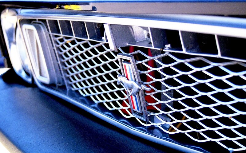 Close-up of Car Grille — Black, Dramatic