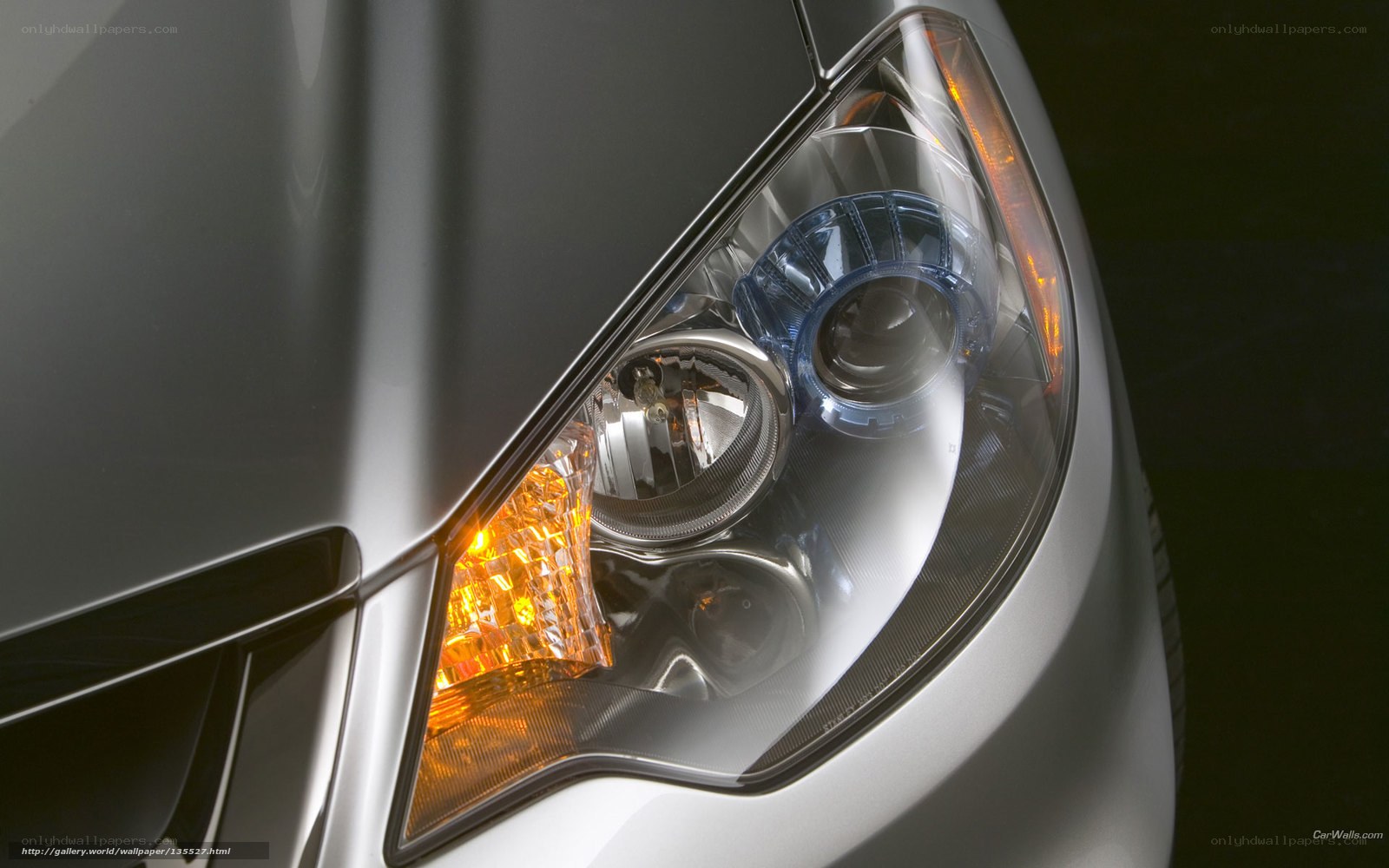 close-up of car headlight