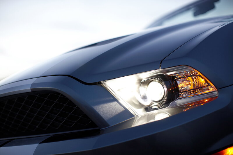 close-up of car headlight