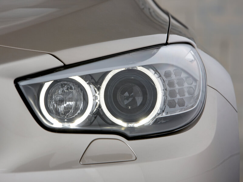 close-up of car headlight