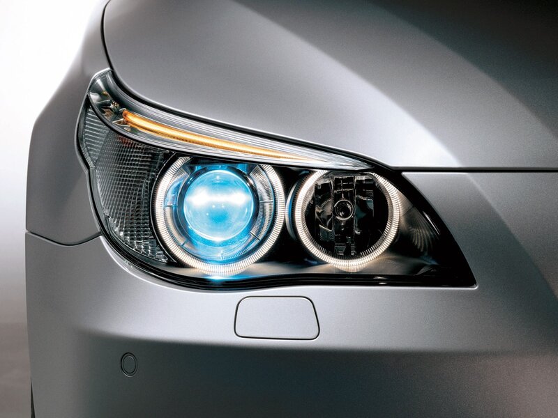 close-up of car headlight
