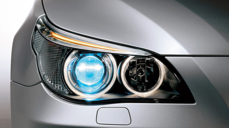 close-up of car headlight