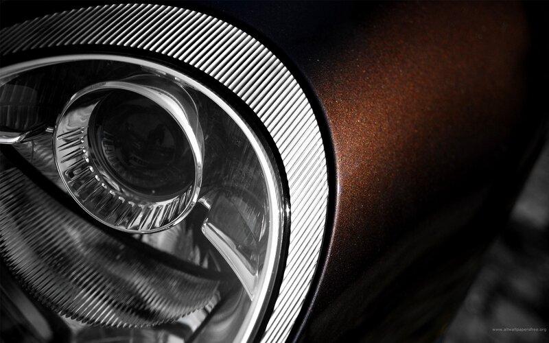 close-up of car headlight