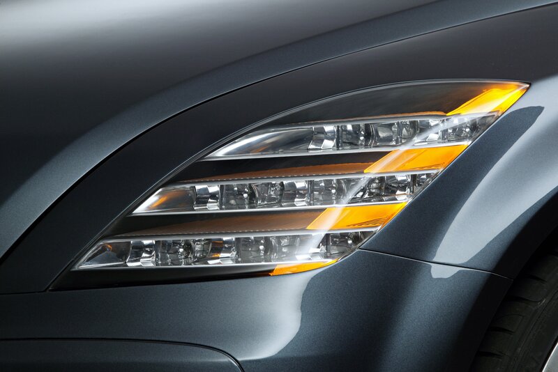 close-up of car headlight